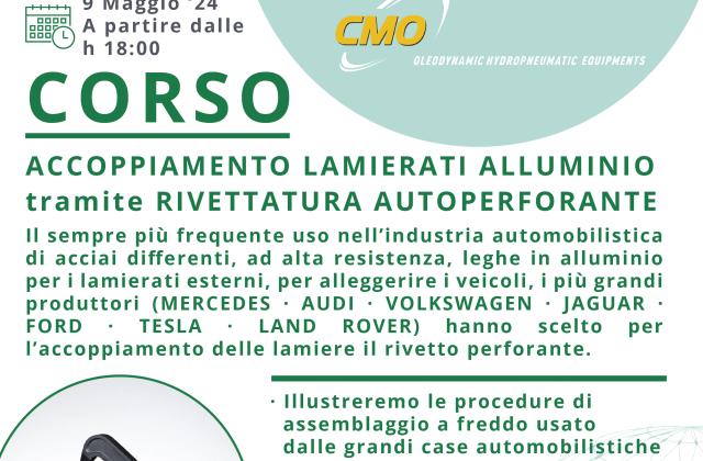 CORSO Accoppiamento Lamierati Alluminio tramite RIVETTATURA AUTOPERFORANTE 09.05.2024 Cuggiono