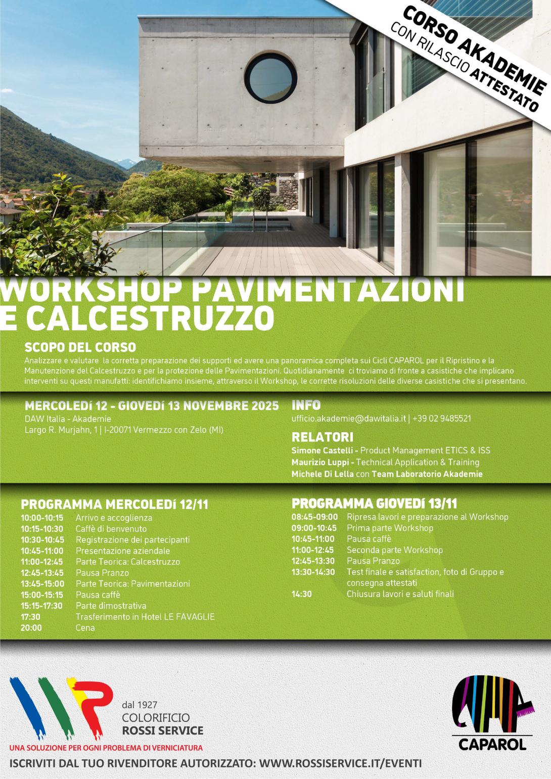 WORKSHOP PAVIMENTAZIONI E CALCESTRUZZO